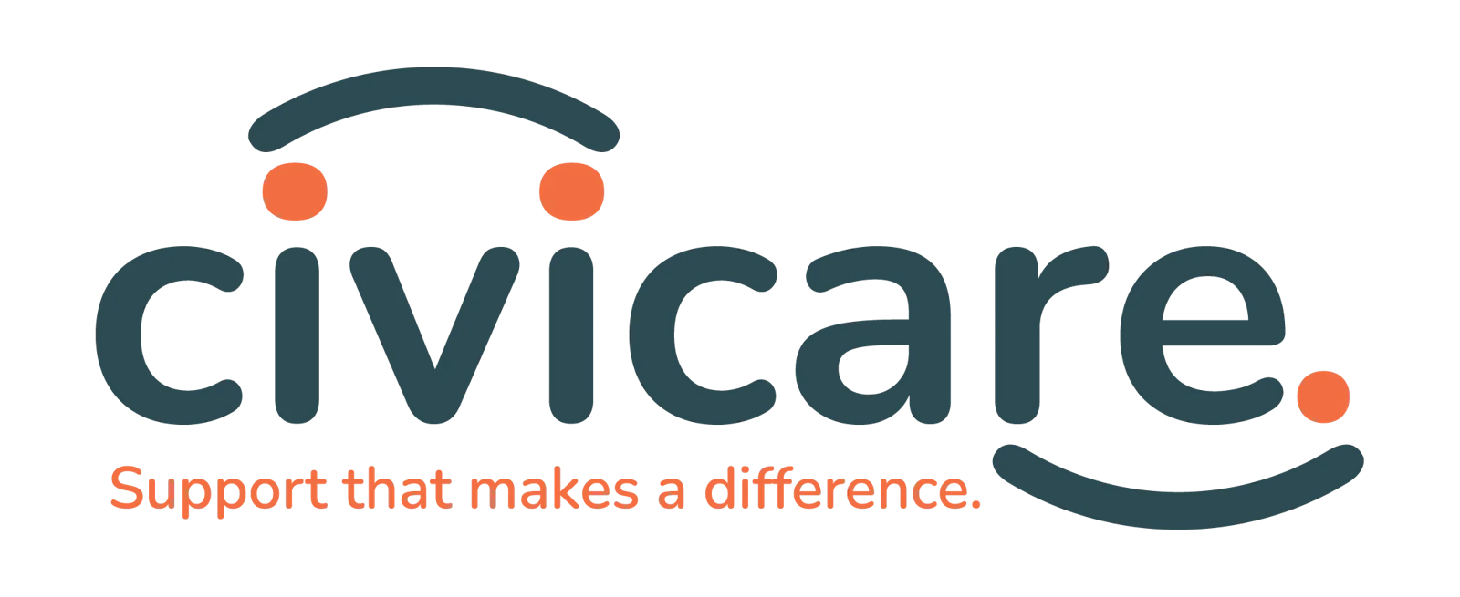 Civicare primary logo and Support that makes a difference tagline