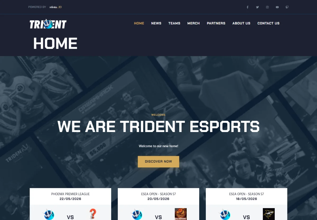 Trident Esports website